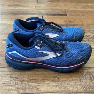 Brooks Ghost 15 Cushioned Running Shoes Blue Peacoat Pink Womens Size 9